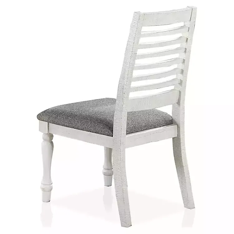 Dining Chairs-Kirklands Home White Upholstered Claire Dining Chairs, Set of 2 Gray