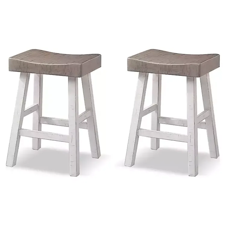 Bar Stools & Counter Height Stools-Kirklands Home & White Cooper Counter Stools, Set of 2 Gray