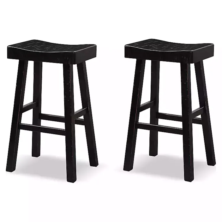 Bar Stools & Counter Height Stools-Kirklands Home Backless Cooper Bar Stools, Set of 2 Black