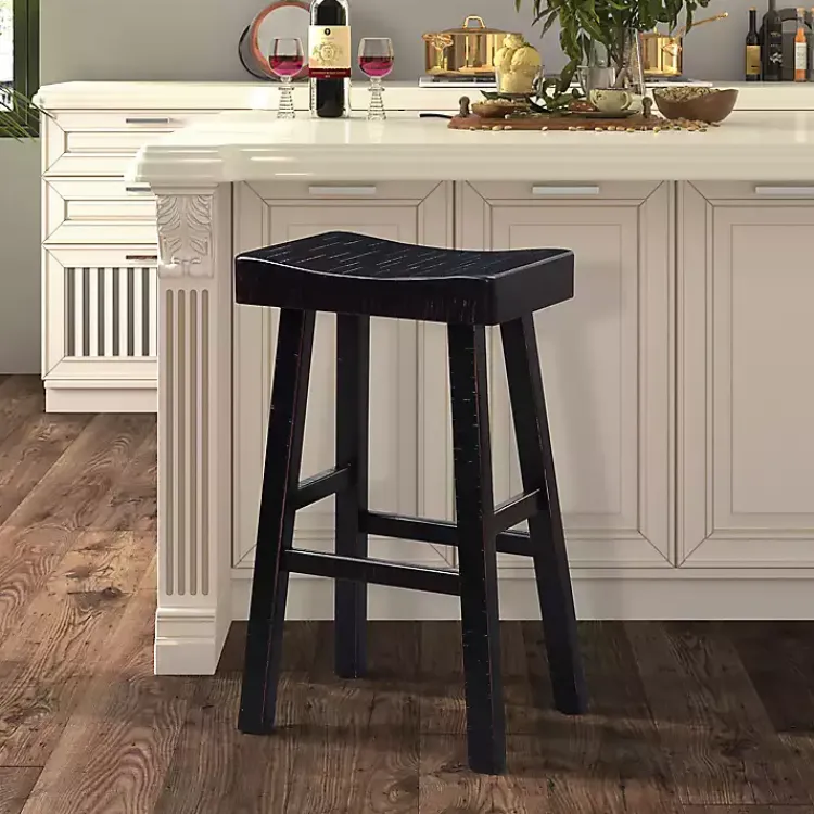 Bar Stools & Counter Height Stools-Kirklands Home Backless Cooper Bar Stools, Set of 2 Black