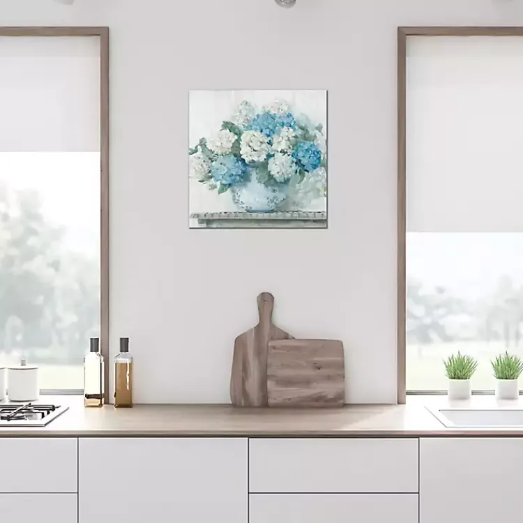 Canvas Art-Kirklands Home Blue Hydrangea Cottage Canvas Print