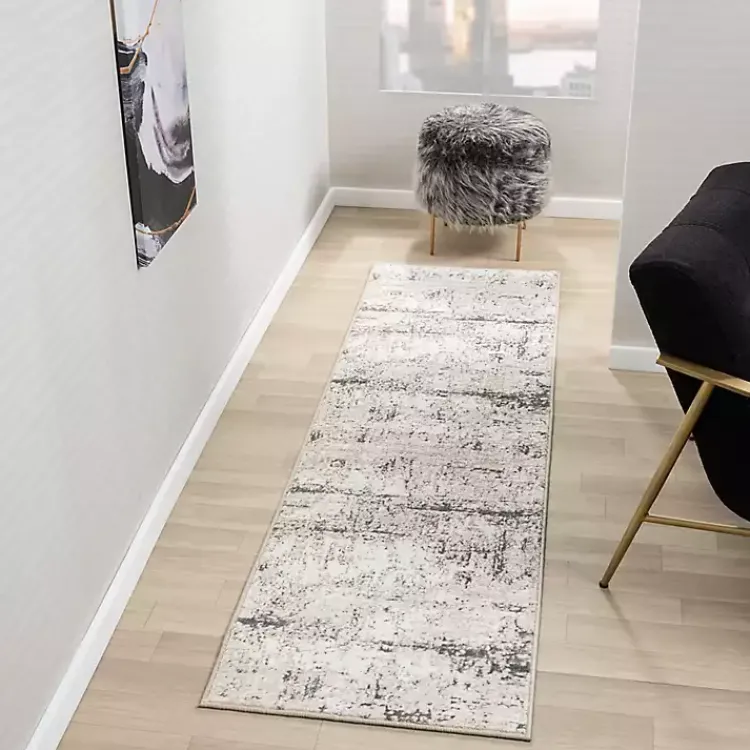 Area Rugs-Kirklands Home Beige Gray Indoor Runner, 2x7