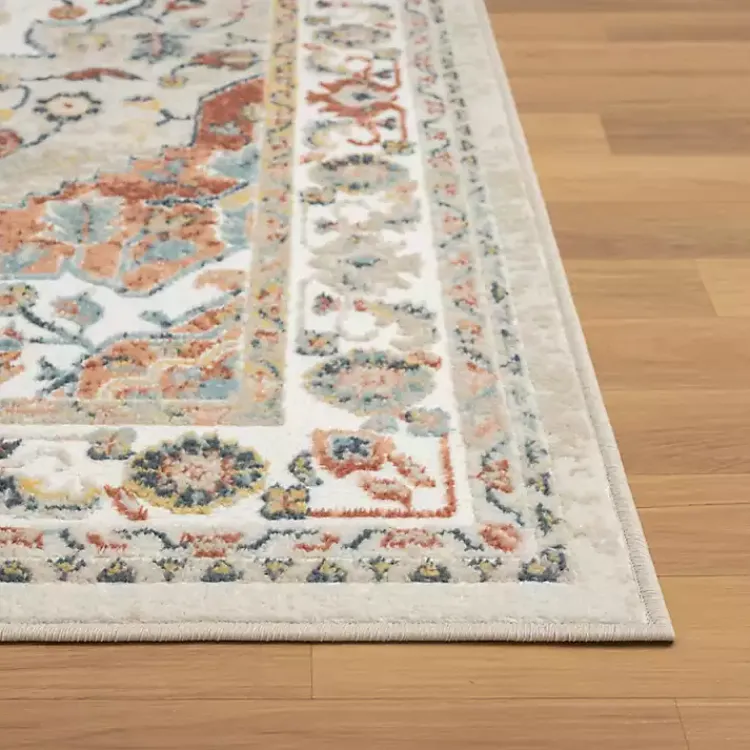 Area Rugs-Kirklands Home Medallion Ivory Rust Runner, 2x8