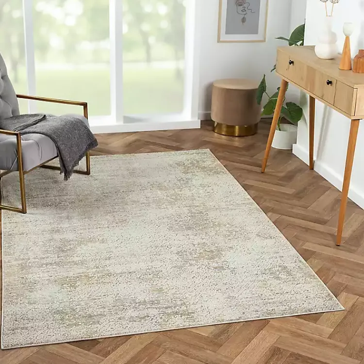 Area Rugs-Kirklands Home Brisbane Beige Faded Damask Area Rug, 5x8
