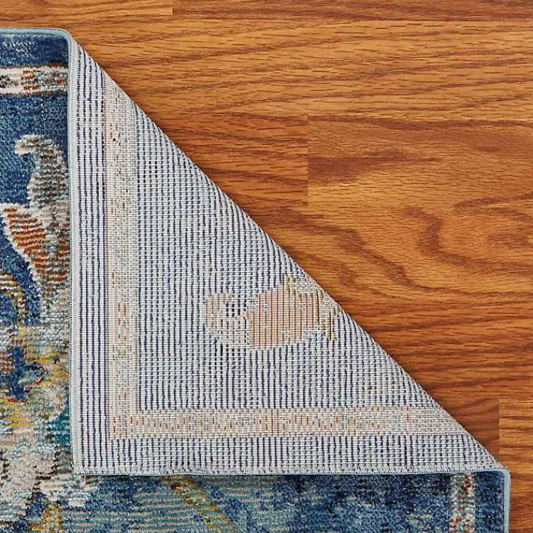 Area Rugs-Kirklands Home Navy Faded Floral Area Rug, 8x10