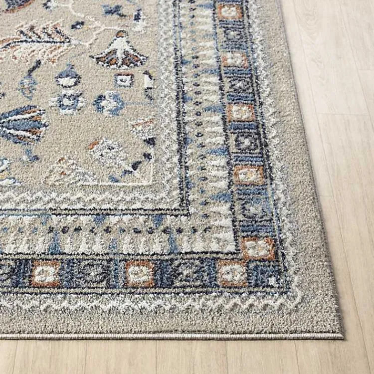 Area Rugs-Kirklands Home Vista Blue Beige Runner, 2x7