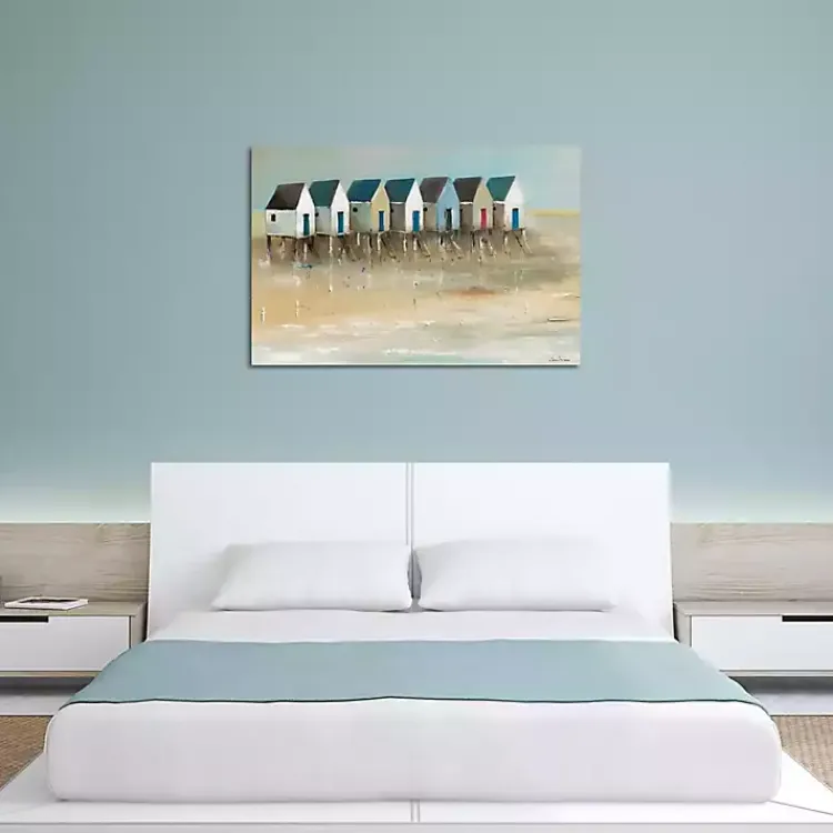 Canvas Art-Kirklands Home Beach Cabins Canvas Art Print Multi