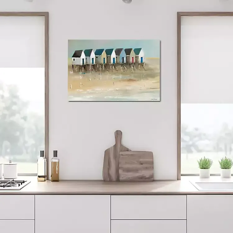 Canvas Art-Kirklands Home Beach Cabins Canvas Art Print Multi