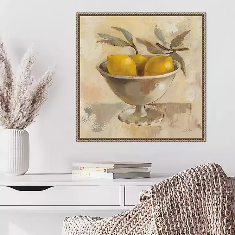 Canvas Art-Kirklands Home Lemon Bowl Framed Canvas Art Print