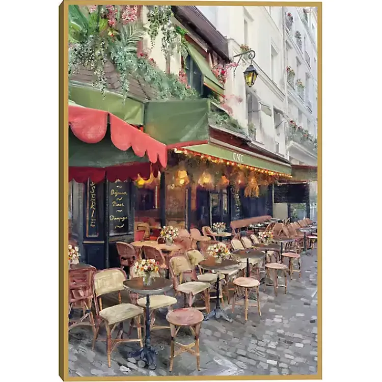Canvas Art-Kirklands Home Sidewalk Cafe Framed Canvas Art Print