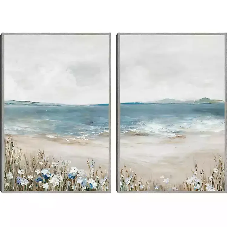 Canvas Art-Kirklands Home Shoreline Slepndor Framed Canvas Art Prints Blue