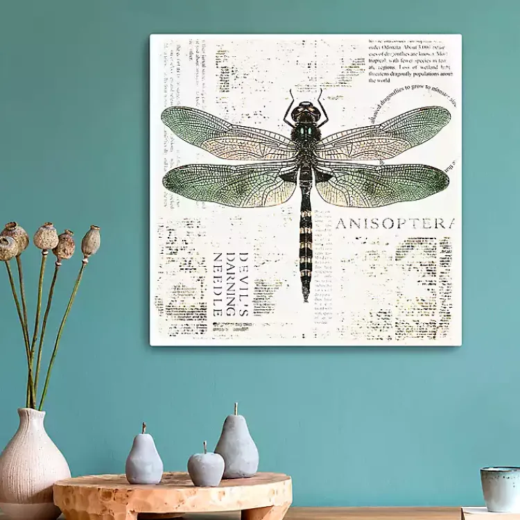 Canvas Art-Kirklands Home Green Dragonfly Canvas Art Print