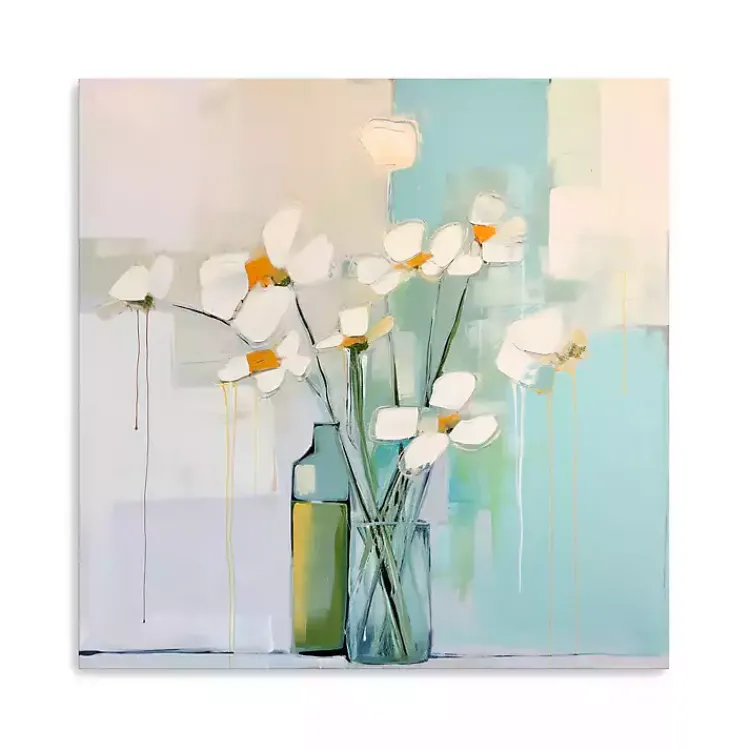 Canvas Art-Kirklands Home White Flowers on the Window Canvas Art Print
