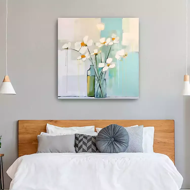 Canvas Art-Kirklands Home White Flowers on the Window Canvas Art Print