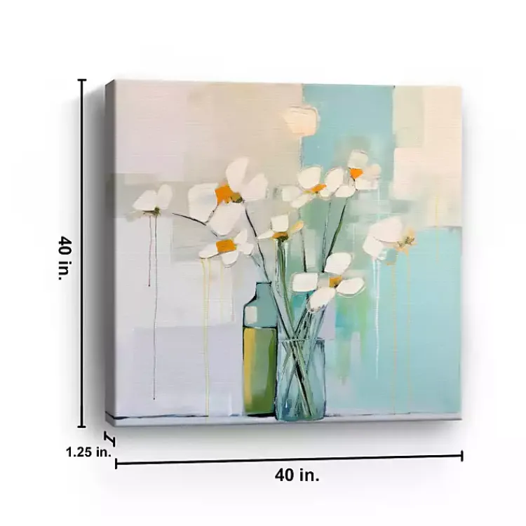 Canvas Art-Kirklands Home White Flowers on the Window Canvas Art Print