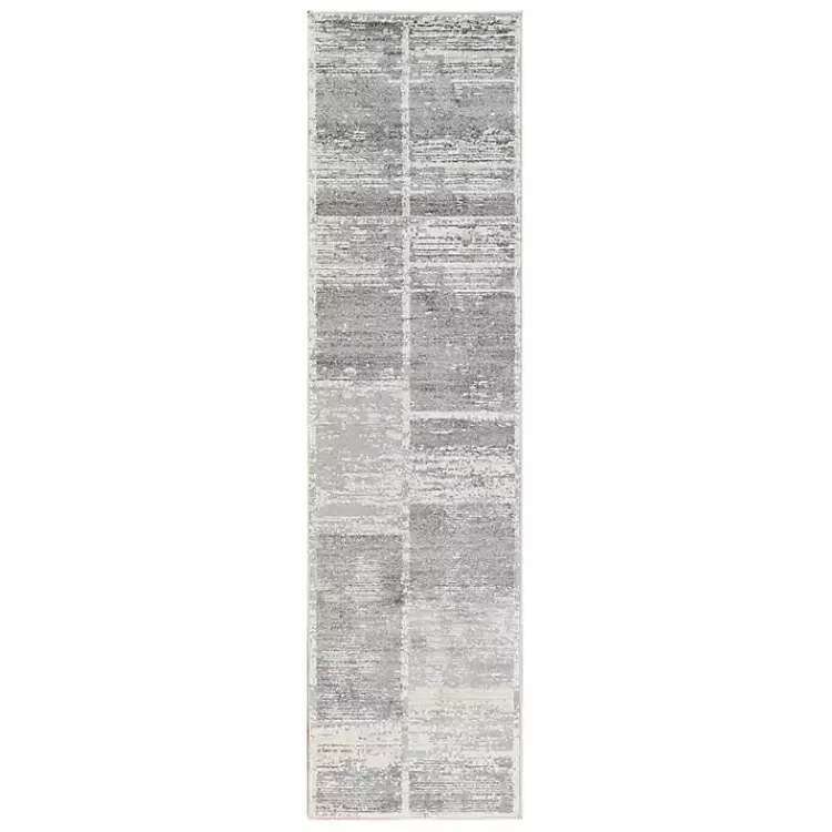 Area Rugs-Kirklands Home Jordan Aly Modern Runner, 2x10 Gray