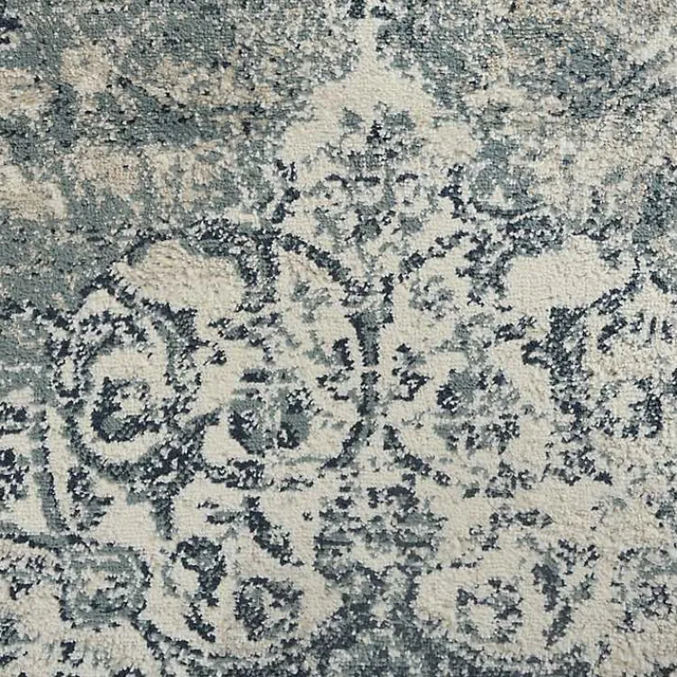 Area Rugs-Kirklands Home Cholet Ivory Blue Medallion Area Rug, 7x9