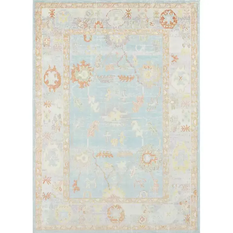 Area Rugs-Kirklands Home Bohemian Gretna Aqua Beige Accent Rug, 2x3