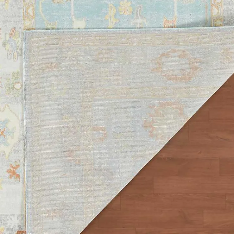 Area Rugs-Kirklands Home Bohemian Gretna Aqua Beige Accent Rug, 2x3