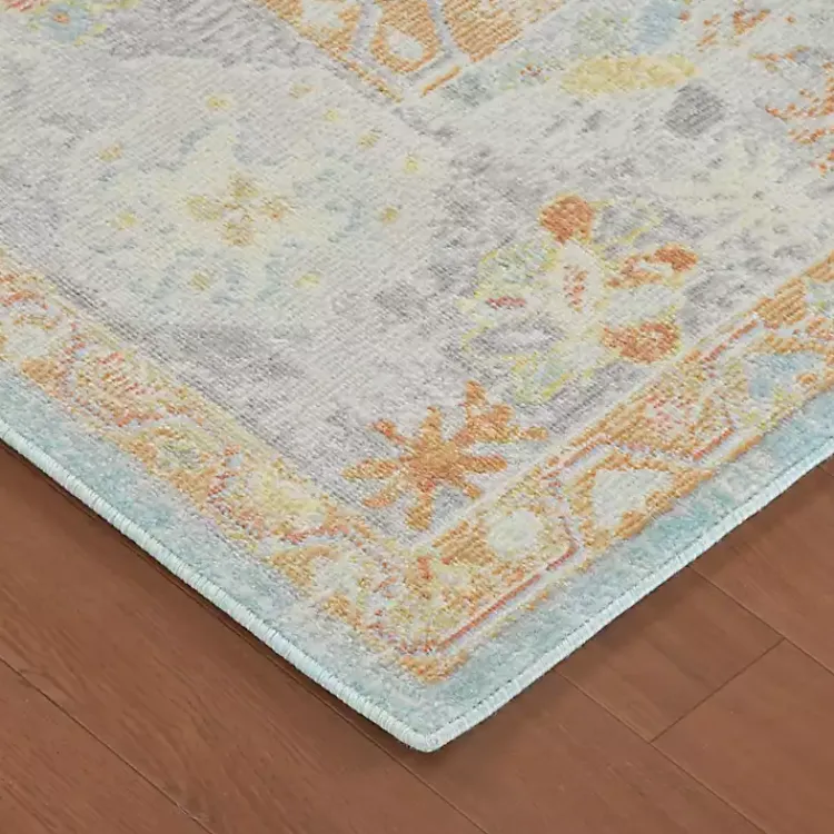 Area Rugs-Kirklands Home Bohemian Gretna Aqua Beige Accent Rug, 2x3