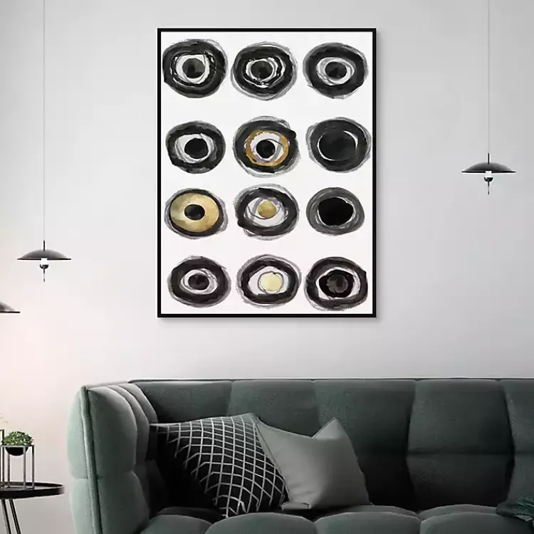 Canvas Art-Kirklands Home Neutral Circles Framed Canvas Art Print