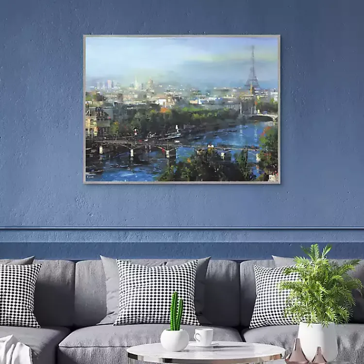 Canvas Art-Kirklands Home Paris Pedestrian Bridge Framed Canas Art Print Multi