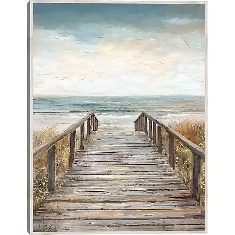 Canvas Art-Kirklands Home Boardwalk To The Beach Framed Canvas Art Print Multi