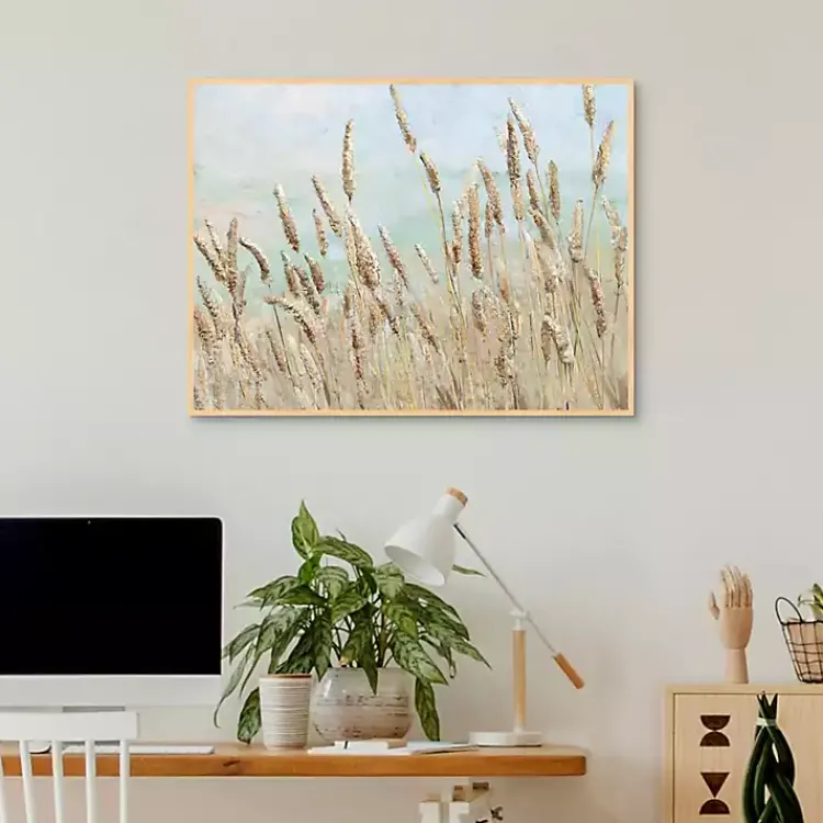 Canvas Art-Kirklands Home Wild Beach Reeds Framed Canvas Art Print Multi