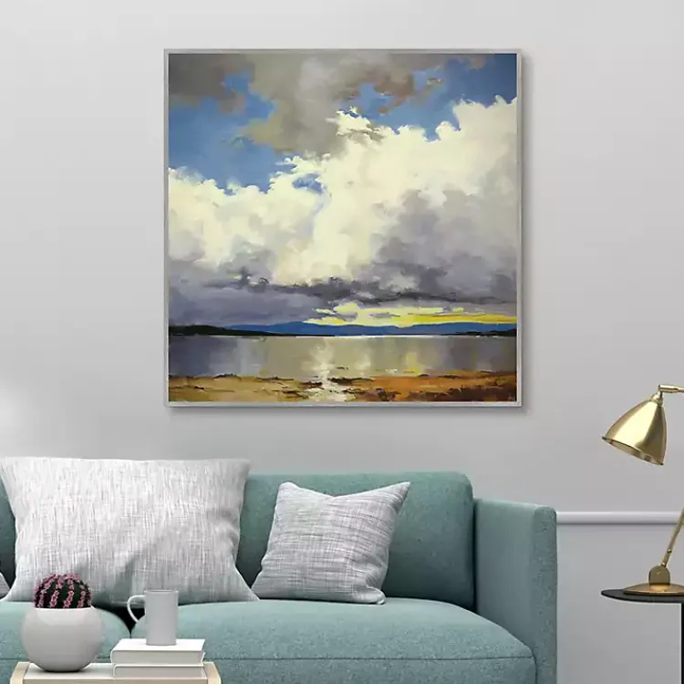 Canvas Art-Kirklands Home Mile High Lake Sky Framed Canvas Art Print Multi