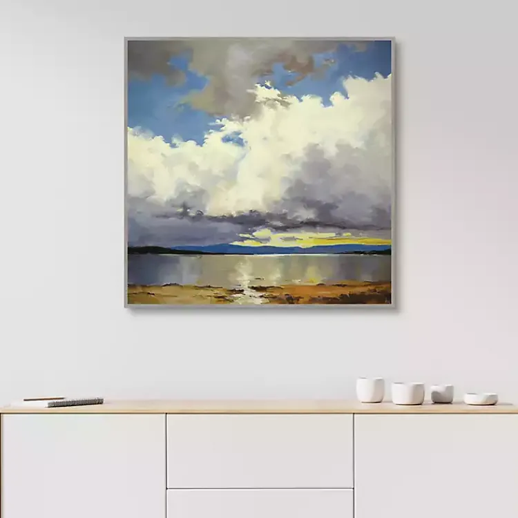 Canvas Art-Kirklands Home Mile High Lake Sky Framed Canvas Art Print Multi