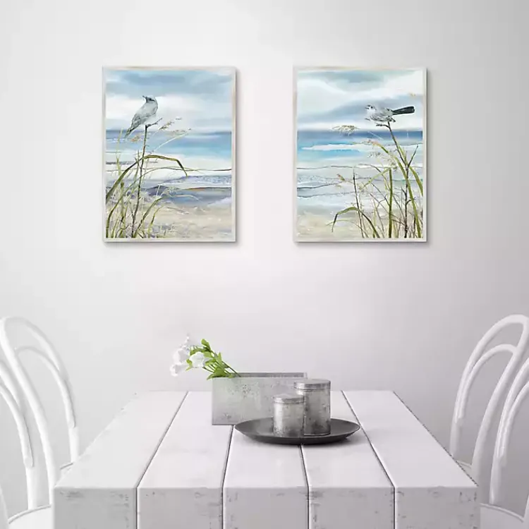 Canvas Art-Kirklands Home Seaside Rest Framed Canvas Art Prints, Set of 2 Blue