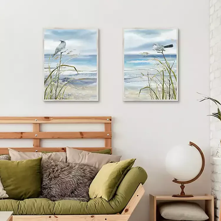 Canvas Art-Kirklands Home Seaside Rest Framed Canvas Art Prints, Set of 2 Blue