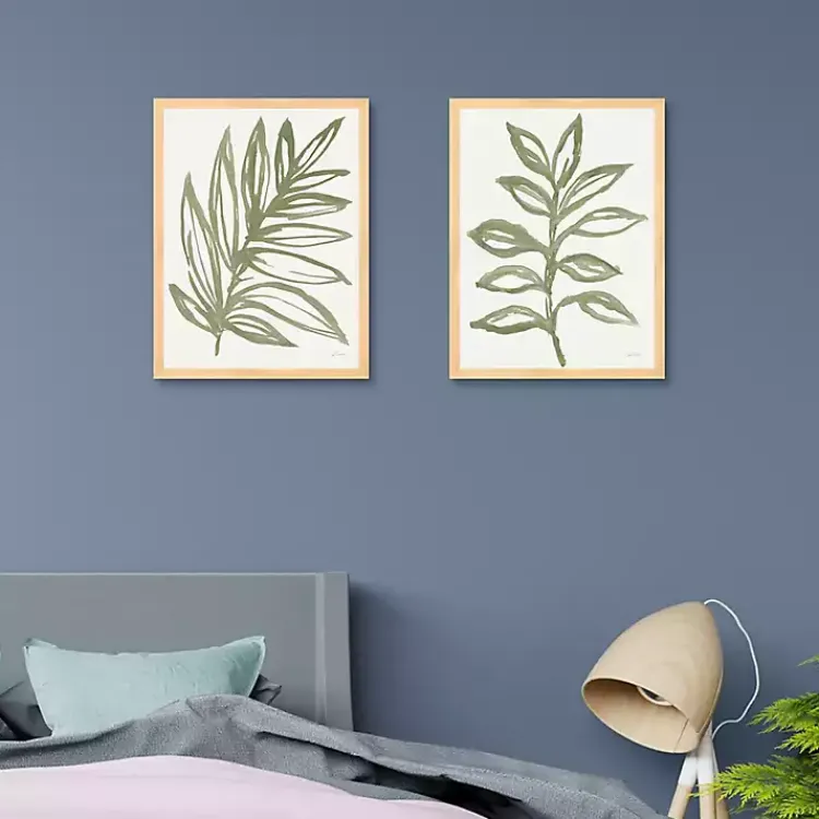 Canvas Art-Kirklands Home Nature in Sage Framed Canvas Art Prints, Set of 2