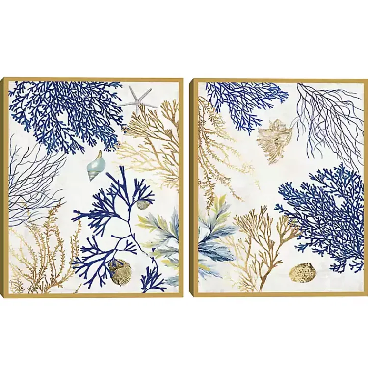 Canvas Art-Kirklands Home Soft Corals Framed Canvas Art Prints, Set of 2