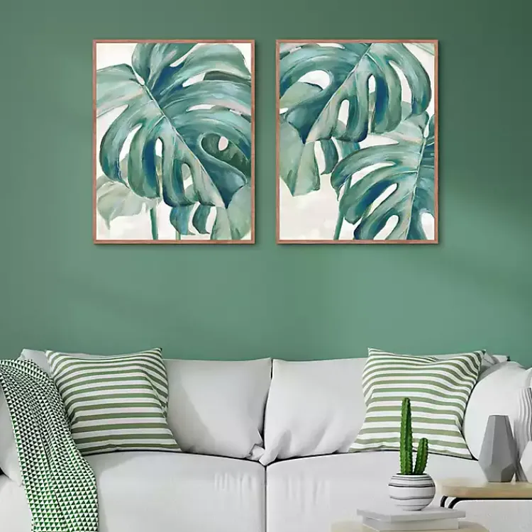 Canvas Art-Kirklands Home Jungle Symphony Framed Canvas Art Prints, Set of 2 Green