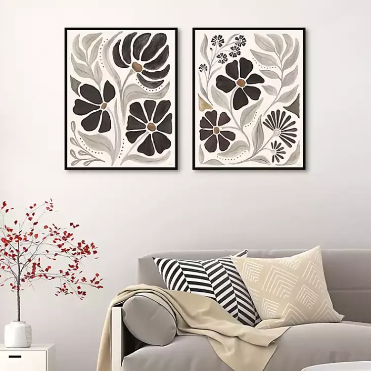 Canvas Art-Kirklands Home Modern Petals Framed Canvas Art Prints, Set of 2
