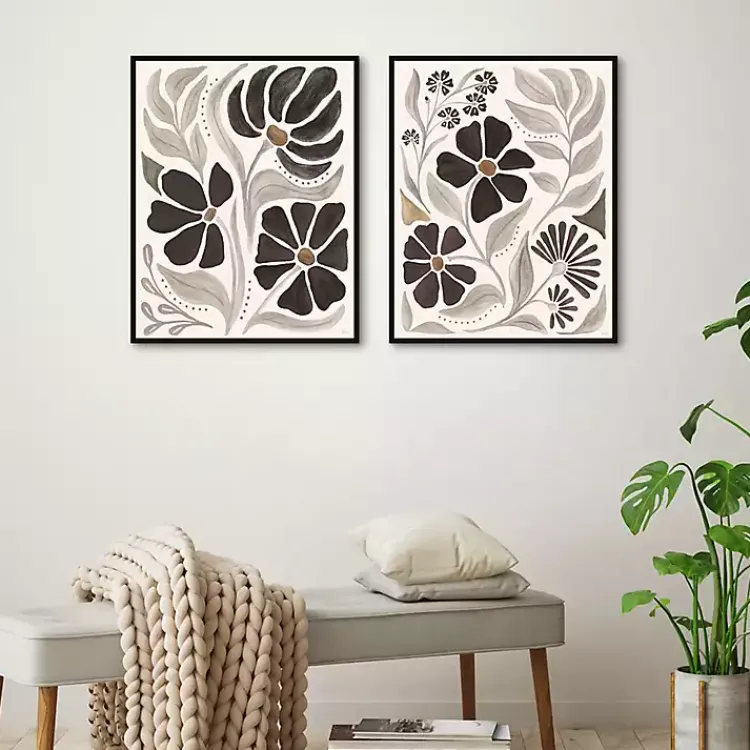 Canvas Art-Kirklands Home Modern Petals Framed Canvas Art Prints, Set of 2