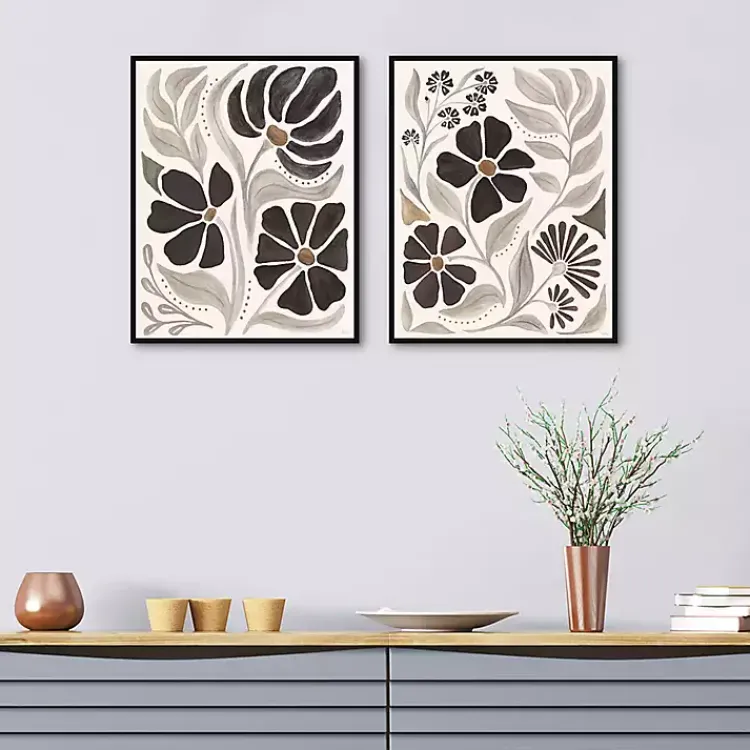 Canvas Art-Kirklands Home Modern Petals Framed Canvas Art Prints, Set of 2