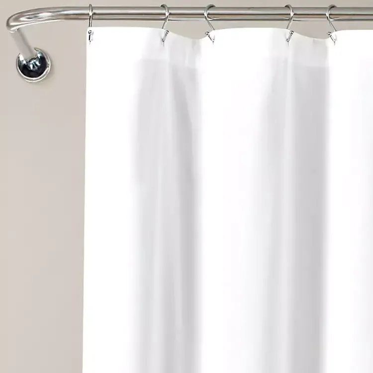 Shower Curtains-Kirklands Home Allison Ruffle Shower Curtain White