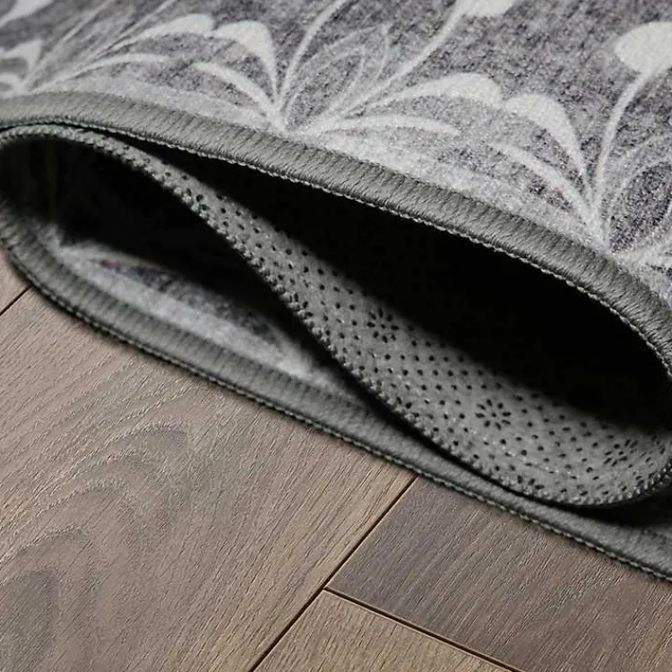 Area Rugs-Kirklands Home Dardon Bordered Washable Area Rug, 5x7 Gray