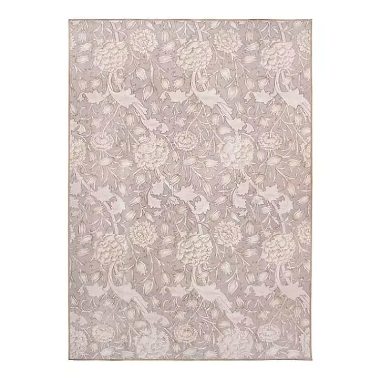 Area Rugs-Kirklands Home Kalini Natural Floral Washable Area Rug, 5x7