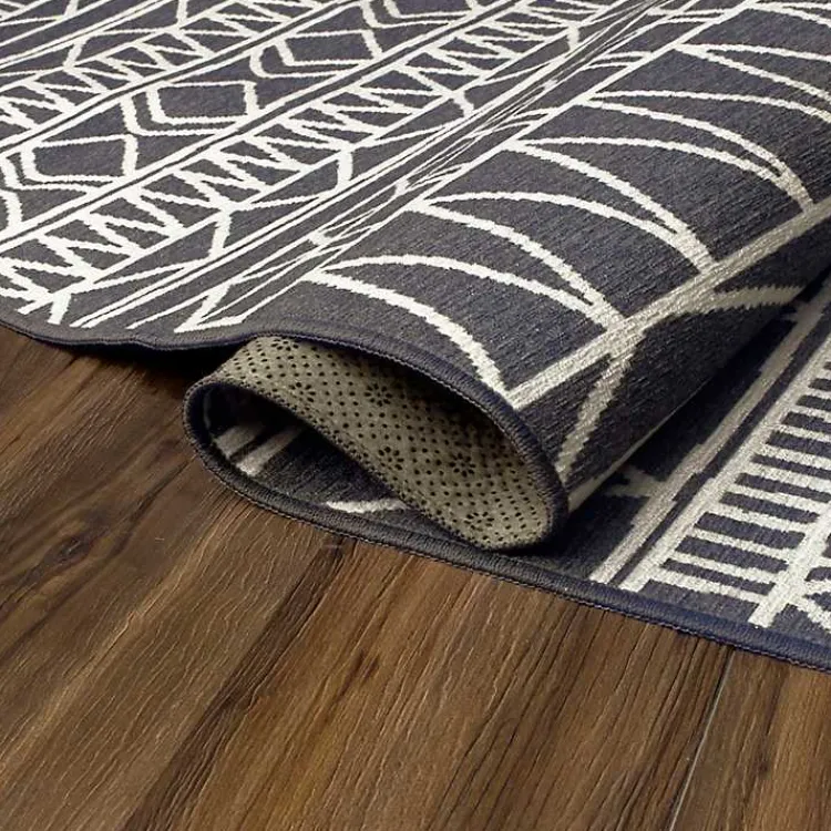 Area Rugs-Kirklands Home Gray Chelsea Geometric Washable Area Rug, 5x7