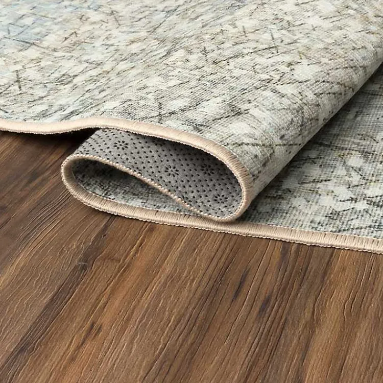 Area Rugs-Kirklands Home Beige Sotho Washable Area Rug, 5x7 Tan