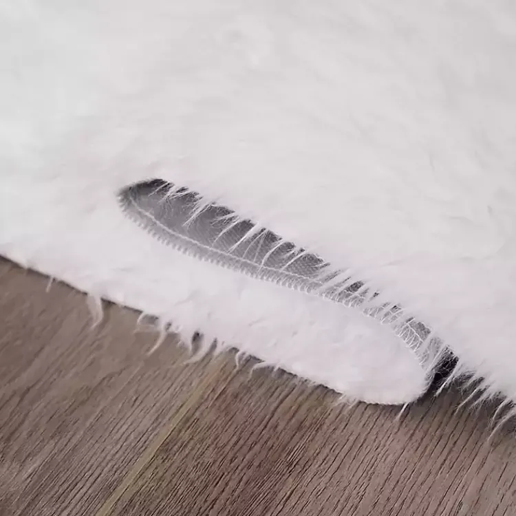 Area Rugs-Kirklands Home Shag Washable Area Rug, 3x5 White