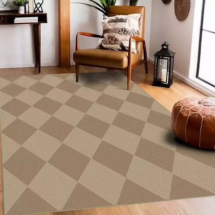 Area Rugs-Kirklands Home Samara Natural Diamond Washable Area Rug, 5x7