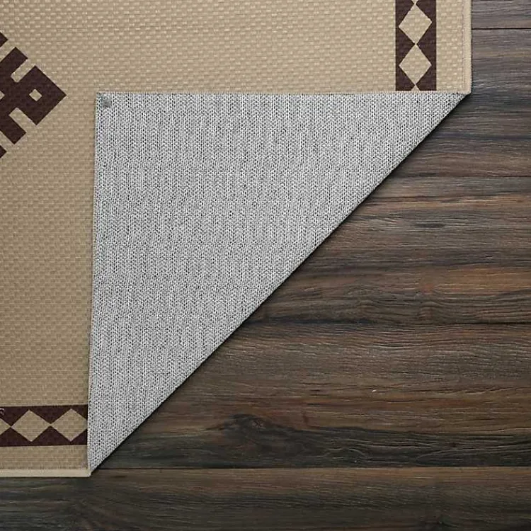 Area Rugs-Kirklands Home Black and Tan Kilim Washable Area Rug, 5x7