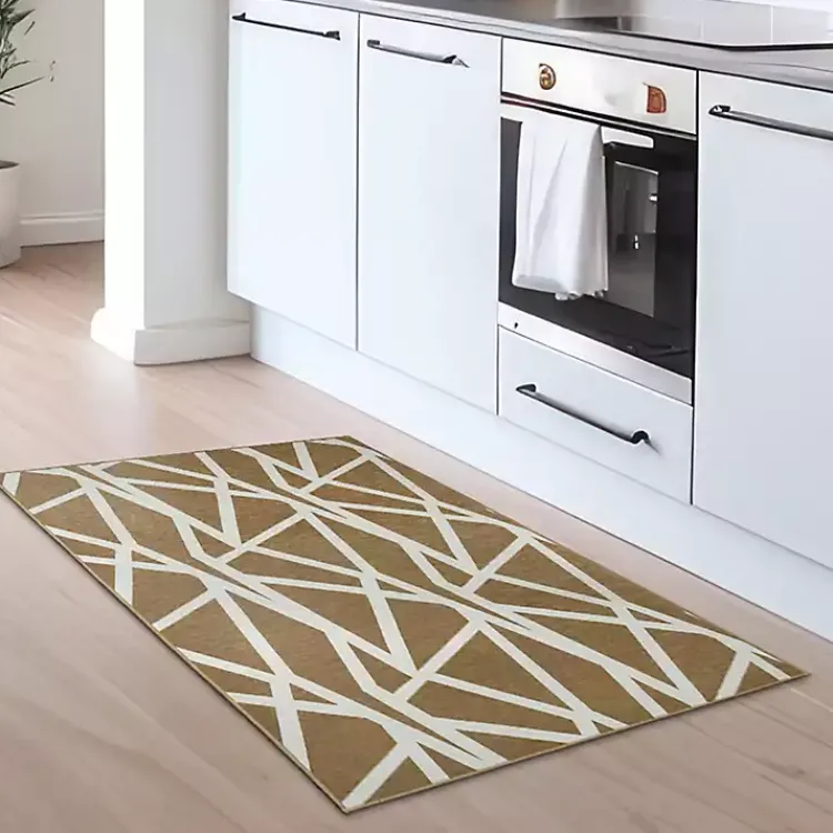 Area Rugs-Kirklands Home Camel Intersections Washable Area Rug, 3x5