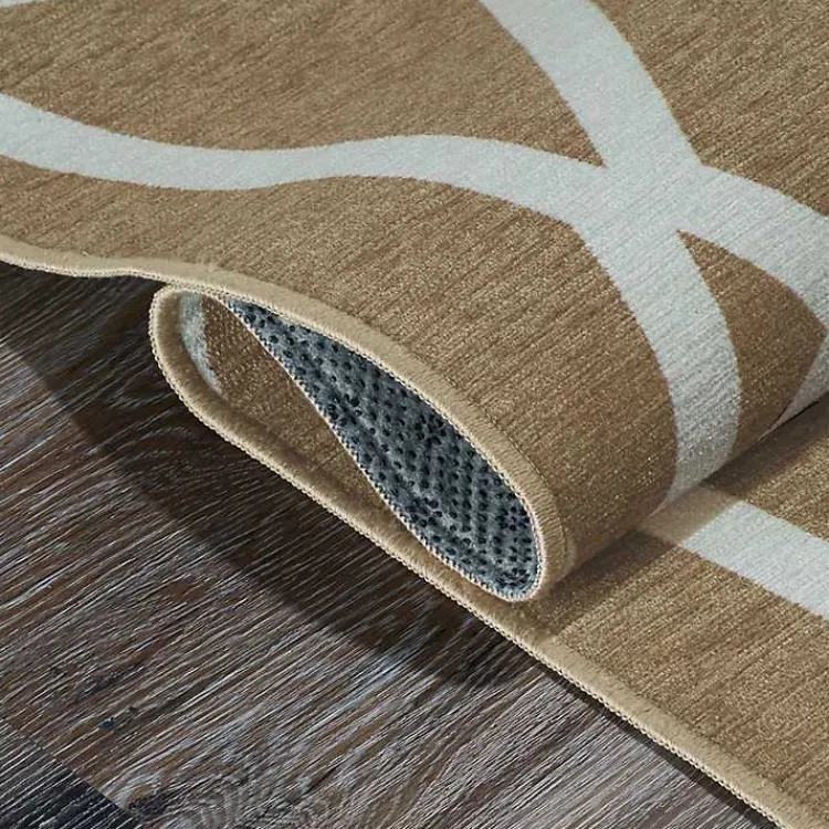 Area Rugs-Kirklands Home Camel Intersections Washable Area Rug, 5x7