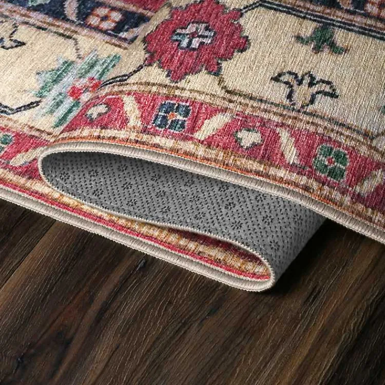 Area Rugs-Kirklands Home Washable Shary Coral Area Rug, 5x7 Pink