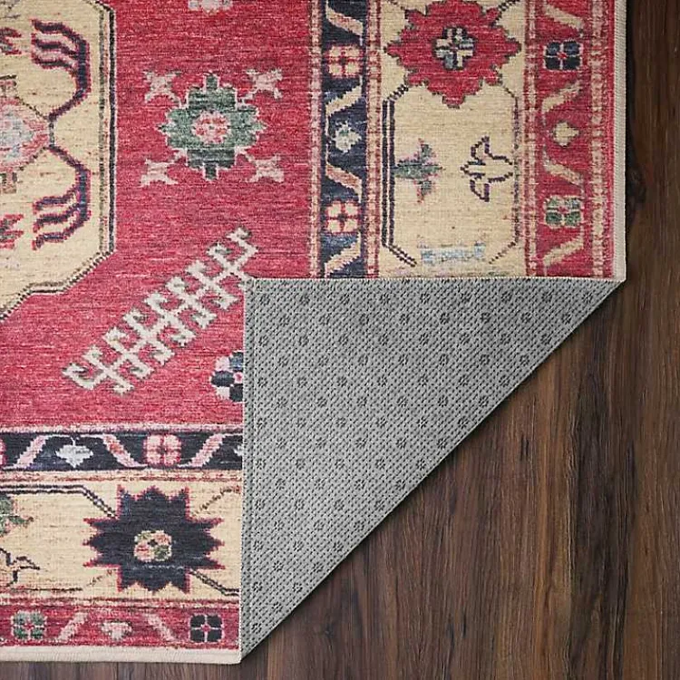 Area Rugs-Kirklands Home Washable Shary Coral Area Rug, 5x7 Pink